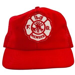 Reynold's Fire Fighter Member Adjustable L-XL Red Ball Cap
